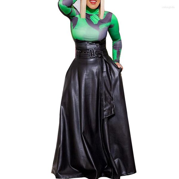 skirts women pu leather split maxi skirt high waist slit flared swing solid color irregular a-line skater, Black
skirts women pu leather split maxi skirt high waist slit flared swing solid color irregular a-line skater, Black