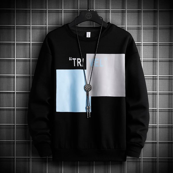 men o-neck sweatshirt high street men's printed contrast contrast color hip hop hoodie male polyester fashion clothing, Black
men o-neck sweatshirt high street men's printed contrast contrast color hip hop hoodie male polyester fashion clothing, Black