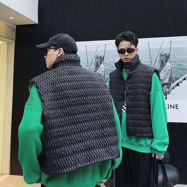 autumn winter mens vest bvs designer down jacket three-dimensional plaid sleeveless coat men women hip-hop loose casual cardigan, Black;white
autumn winter mens vest bvs designer down jacket three-dimensional plaid sleeveless coat men women hip-hop loose casual cardigan, Black;white