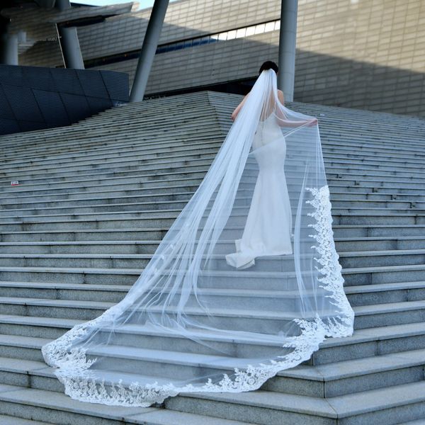 new bride's veil 4m long luxury lace trailing dream wedding accessories zd137, Black
new bride's veil 4m long luxury lace trailing dream wedding accessories zd137, Black