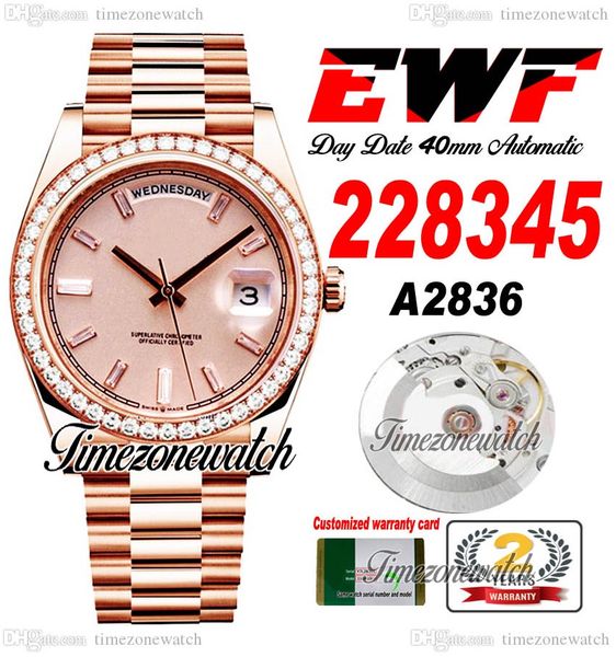ewf daydate 40mm 228345 a2836 automatic mens watch diamonds bezel rose gold champagne stick dial oystersteel bracelet same serial card super, Slivery;brown
ewf daydate 40mm 228345 a2836 automatic mens watch diamonds bezel rose gold champagne stick dial oystersteel bracelet same serial card super, Slivery;brown