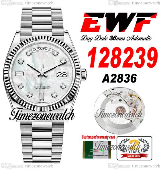 ewf daydate 36mm 128239 a2836 automatic mens watch eta mop dial diamonds markers oystersteel bracelet same serial card super edition timezon, Slivery;brown
ewf daydate 36mm 128239 a2836 automatic mens watch eta mop dial diamonds markers oystersteel bracelet same serial card super edition timezon, Slivery;brown
