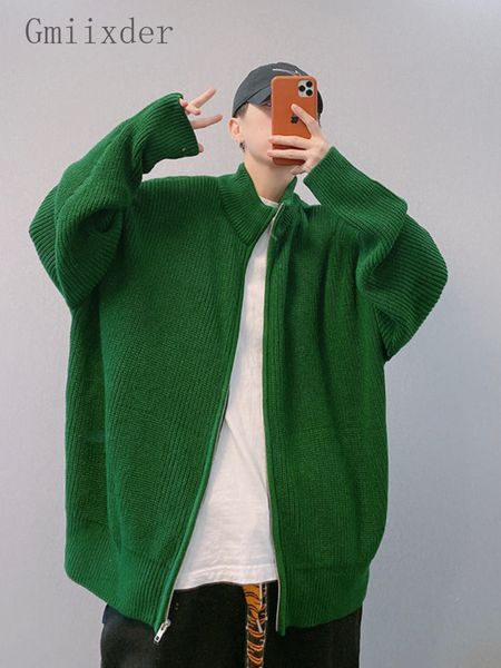 men s sweaters gmiixder zipper knitted sweater autumn winter high street streetwear oversize green fashionable stand collar jacket 220930, White;black
men s sweaters gmiixder zipper knitted sweater autumn winter high street streetwear oversize green fashionable stand collar jacket 220930, White;black