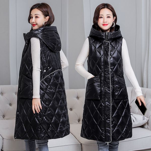 the 2022 autumn winter new women's waistcoat korean version diamond shaped women's mid-length slim jacket with a vest and hood, Black;white
the 2022 autumn winter new women's waistcoat korean version diamond shaped women's mid-length slim jacket with a vest and hood, Black;white