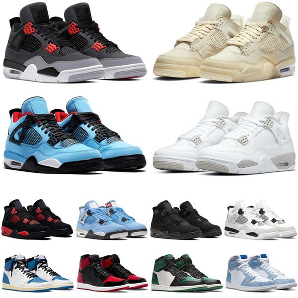 basketball shoes men 4s 4 university blue red thunder military black cat rubber sole womens 1 1s sport outdoor sneakers