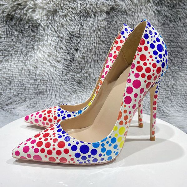 colorful spotted print women shoes 2023 fashion red bottom glossy pointy toe high heel shoe comfortable shallow slip on stiletto pumps for f, Black
colorful spotted print women shoes 2023 fashion red bottom glossy pointy toe high heel shoe comfortable shallow slip on stiletto pumps for f, Black