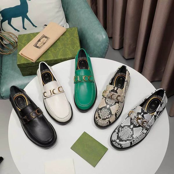 2022 new men's and women's dress shoes 1.5cm heel high gold silk screen office leisure 34-41, Black