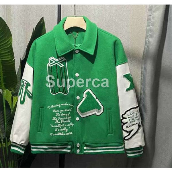 2023 fashion jackets flocking leather sleeves baseball coat uniform luxury jacket high single breasted warm jackets couples women men, Black;brown
2023 fashion jackets flocking leather sleeves baseball coat uniform luxury jacket high single breasted warm jackets couples women men, Black;brown