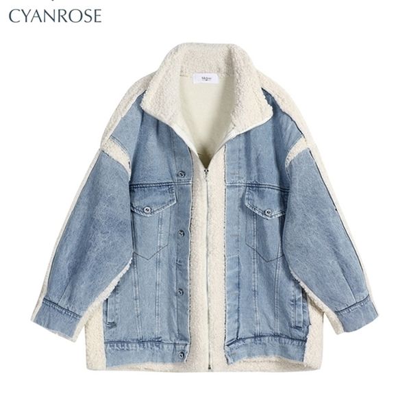 womens jackets casual thick warm winter coat for women oversized autumn fashion lamb wool patchwork jean denim jackets snow basic female coa, Black;brown
womens jackets casual thick warm winter coat for women oversized autumn fashion lamb wool patchwork jean denim jackets snow basic female coa, Black;brown