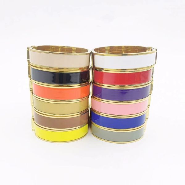 h classic women's bracelet fashion designer bangle 18k gold color enamel girl's holiday gift 316l stainless steel jewelry, Black
h classic women's bracelet fashion designer bangle 18k gold color enamel girl's holiday gift 316l stainless steel jewelry, Black
