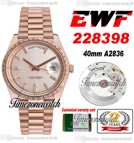 ewf v2 daydate 228396 a2836 automatic mens watch 40 rg diamonds bezel champagne baguette diamond dial president bracelet same serial card su, Slivery;brown
ewf v2 daydate 228396 a2836 automatic mens watch 40 rg diamonds bezel champagne baguette diamond dial president bracelet same serial card su, Slivery;brown