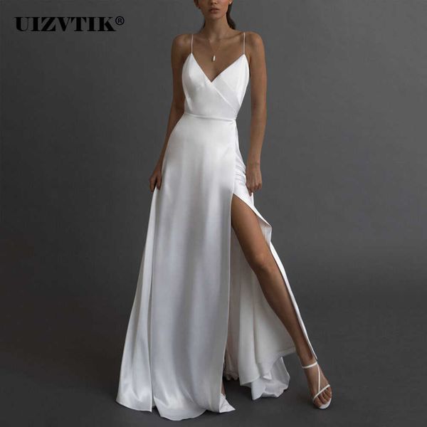 party dresses elegant white satin evening long party dress women slip deep v neck high split backless maxi summer dresses for women 2022 t22, White;black
party dresses elegant white satin evening long party dress women slip deep v neck high split backless maxi summer dresses for women 2022 t22, White;black