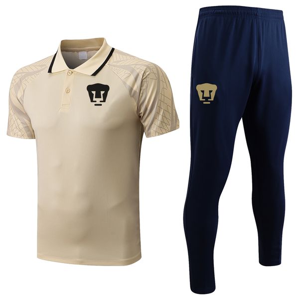 2022-2023 unam running sets soccer short sleeve polo shirt set football training suit sports jerseys polos and pants kits mens tracksuits, Black;blue 
2022-2023 unam running sets soccer short sleeve polo shirt set football training suit sports jerseys polos and pants kits mens tracksuits, Black;blue
