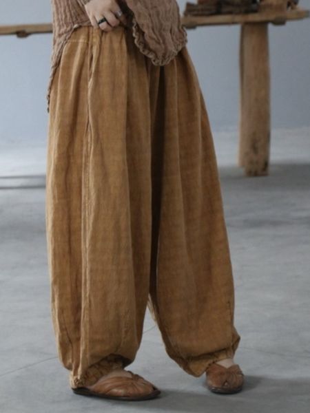 women s pants loose elastic waist linen ladies vintage flax female spring summer trousers 220930, Black;white
women s pants loose elastic waist linen ladies vintage flax female spring summer trousers 220930, Black;white