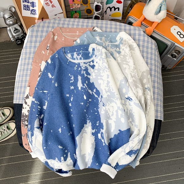 men s sweaters autumn oversize ink splash sweater men jacquard couple knitted winter round neck long sleeve male sweatercoat 220930, White;black
men s sweaters autumn oversize ink splash sweater men jacquard couple knitted winter round neck long sleeve male sweatercoat 220930, White;black