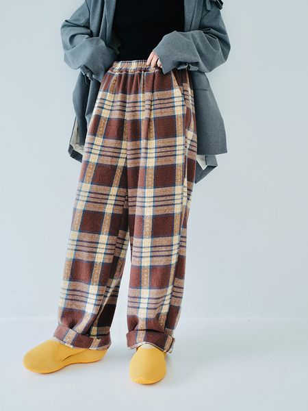 women s pants s imakokoni original design elastic waist plaid trousers plush loose retro all match wide leg pants straight leg women s 22093, Black;white
women s pants s imakokoni original design elastic waist plaid trousers plush loose retro all match wide leg pants straight leg women s 22093, Black;white