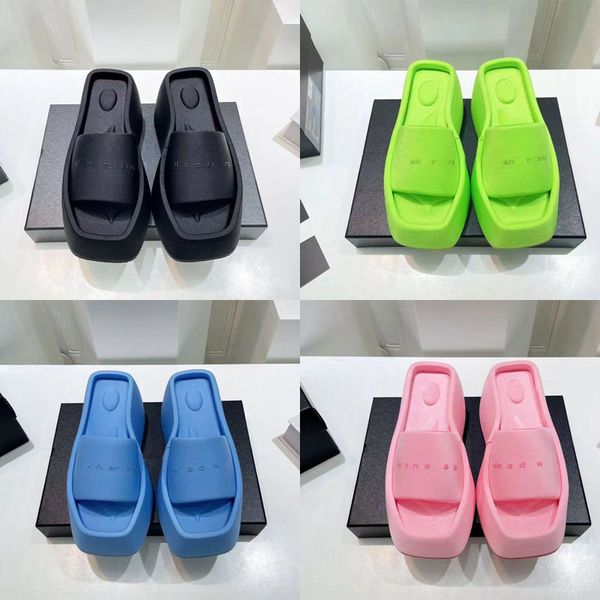 2022 designer alexander luxury solid color slides slippers woman platform sandals high heel sponge cake bottom wedge summer square toe slipp, Black 
2022 designer alexander luxury solid color slides slippers woman platform sandals high heel sponge cake bottom wedge summer square toe slipp, Black