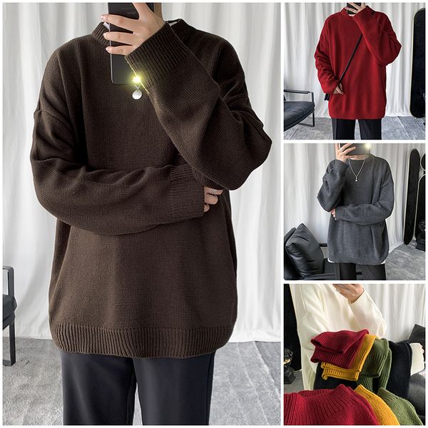 men s sweaters eoenkky korean fashion autumn solid color wool street wear s clothes knitted sweater pullovers 220930, White;black
men s sweaters eoenkky korean fashion autumn solid color wool street wear s clothes knitted sweater pullovers 220930, White;black