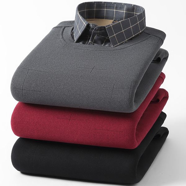 men s sweaters men fake two piece warm knit sweater winter business casual o neck pullover male korean style slim clothes 220930, White;black
men s sweaters men fake two piece warm knit sweater winter business casual o neck pullover male korean style slim clothes 220930, White;black