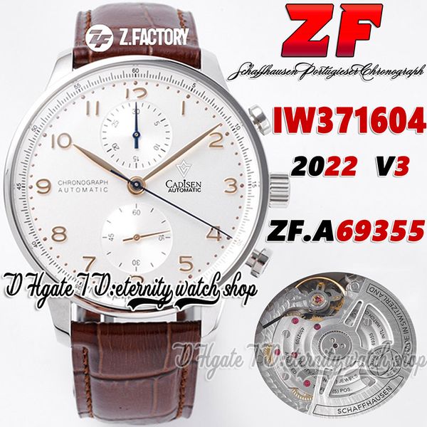 zf v3 yl371604 a69355 automatic chronograph mens watch white dial gold number markers steel case brown leather strap 2022 super edition satc, Slivery;brown
zf v3 yl371604 a69355 automatic chronograph mens watch white dial gold number markers steel case brown leather strap 2022 super edition satc, Slivery;brown