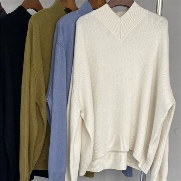 womens knits tees women sweater fallwinter v neck multicolor wool knit sweater loose lazy pullover 220930, White
womens knits tees women sweater fallwinter v neck multicolor wool knit sweater loose lazy pullover 220930, White