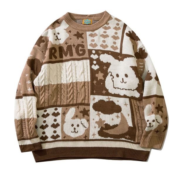 men s sweaters houzhou kawaii sweater japanese couples knitted pullover hip hop harajuku winter streetwear clothing 220930, White;black
men s sweaters houzhou kawaii sweater japanese couples knitted pullover hip hop harajuku winter streetwear clothing 220930, White;black
