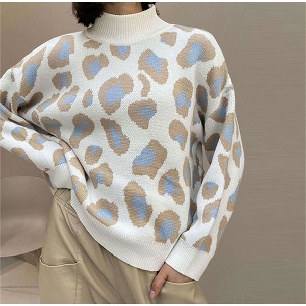 womens knits tees women leopard print sweater winter warm turtleneck oversized pullover jumper female vintage long sleeve knit sweaters 220, White
womens knits tees women leopard print sweater winter warm turtleneck oversized pullover jumper female vintage long sleeve knit sweaters 220, White
