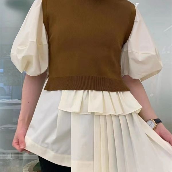 womens knits tees women sweater autumn and winter pleated stitching dolman sleeve shirt knitted vest twopiece set 220930, White
womens knits tees women sweater autumn and winter pleated stitching dolman sleeve shirt knitted vest twopiece set 220930, White