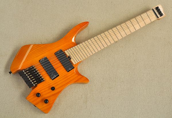 factory custom 8 strings headless electric guitar with ash body fanned maple fretboard black hardwares can be customized
factory custom 8 strings headless electric guitar with ash body fanned maple fretboard black hardwares can be customized