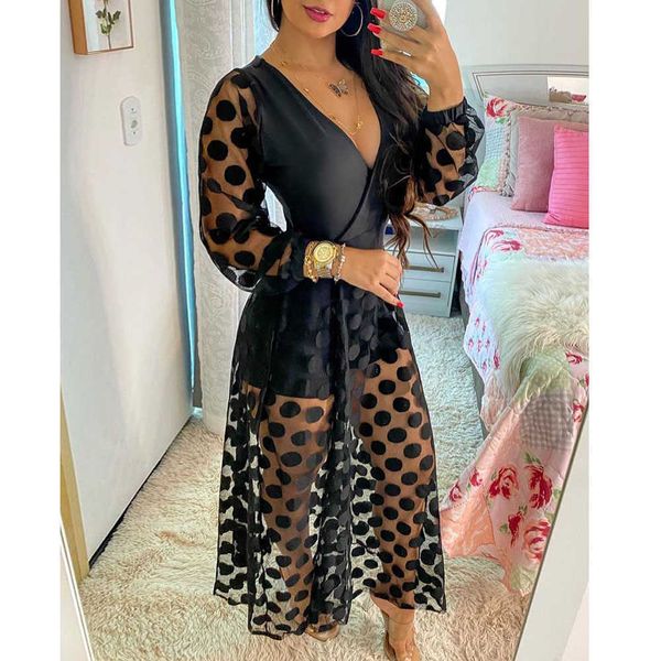 party dresses 2021 women's clothing spring polkadot print wrap long sleeve maxi dress see through party wedding formal elegant boho v n, White;black
party dresses 2021 women's clothing spring polkadot print wrap long sleeve maxi dress see through party wedding formal elegant boho v n, White;black
