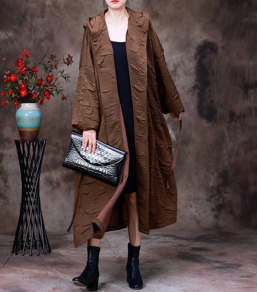 long dust coat 22 autumn new fashion big edition bubble silk hooded womens windbreaker large dress, Tan;black
long dust coat 22 autumn new fashion big edition bubble silk hooded womens windbreaker large dress, Tan;black