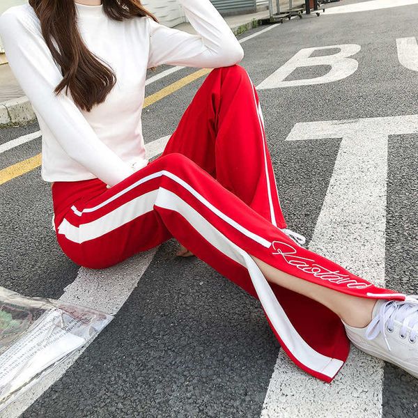 ms pants red women's wide leg personality straight vertical high waist elastic belt split embroidery casual sports, Black;white
ms pants red women's wide leg personality straight vertical high waist elastic belt split embroidery casual sports, Black;white
