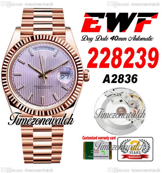 ewf daydate 40 228235 a2836 automatic mens watch rose gold fluted bezel pink textured stick dial president bracelet same serial card super t, Slivery;brown
ewf daydate 40 228235 a2836 automatic mens watch rose gold fluted bezel pink textured stick dial president bracelet same serial card super t, Slivery;brown