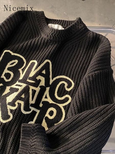 men s sweaters nicemix american vintage niche letter embroidery men women autumn winter oversize high street couple streetwear 220930, White;black
men s sweaters nicemix american vintage niche letter embroidery men women autumn winter oversize high street couple streetwear 220930, White;black