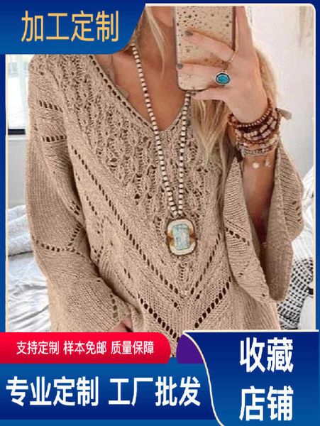 ms. sweater autumn 2022 new solid color casual loose hollow v-neck knitwear women's early, White;black
ms. sweater autumn 2022 new solid color casual loose hollow v-neck knitwear women's early, White;black