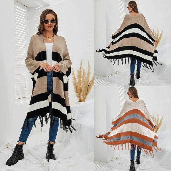 ms sweater autumn and winter 2022 new womens wear large tassel ins shoulder coat, White;black
ms sweater autumn and winter 2022 new womens wear large tassel ins shoulder coat, White;black