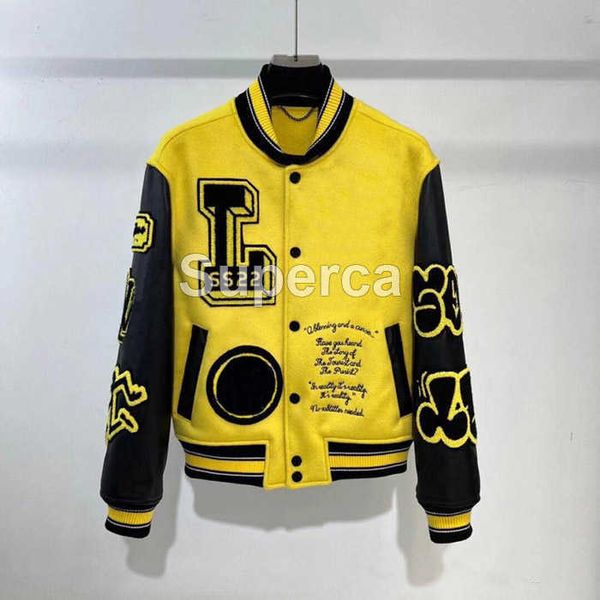 fashion coat louts flocking leather sleeves baseball coat uniform luxury jacket simple color contrast single breasted couple women men therm, Black;brown
fashion coat louts flocking leather sleeves baseball coat uniform luxury jacket simple color contrast single breasted couple women men therm, Black;brown