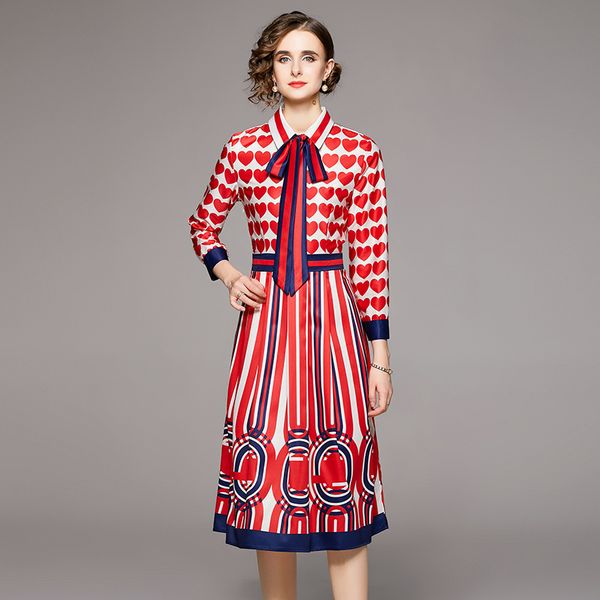 buttons printing long sleeve red midi dress women 2022 designer runway elegant ribbion bow tie ladies casual office shirt dresses slim cockt, Black;gray
buttons printing long sleeve red midi dress women 2022 designer runway elegant ribbion bow tie ladies casual office shirt dresses slim cockt, Black;gray