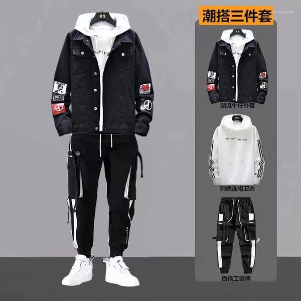 men's tracksuits men winter fall cargo pants set two pieces outfits tracksuit denim jacket coat male streetwear man clothes 2022 sets 4, Gray
men's tracksuits men winter fall cargo pants set two pieces outfits tracksuit denim jacket coat male streetwear man clothes 2022 sets 4, Gray