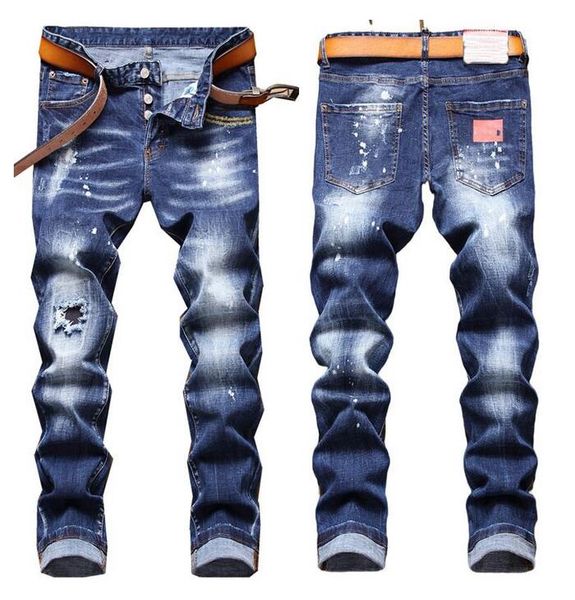 men's slim fit hole jeans straight leg stretchy ripped badge skinny men denim pants regular cotton jean destroyed clothing pant hip hop, Blue
men's slim fit hole jeans straight leg stretchy ripped badge skinny men denim pants regular cotton jean destroyed clothing pant hip hop, Blue