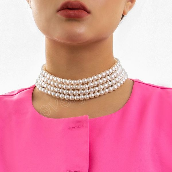 elegant layered pearl beads short choker necklace for women trendy pearl beaded wedding collar fashion jewelry accessories, Golden;silver
elegant layered pearl beads short choker necklace for women trendy pearl beaded wedding collar fashion jewelry accessories, Golden;silver