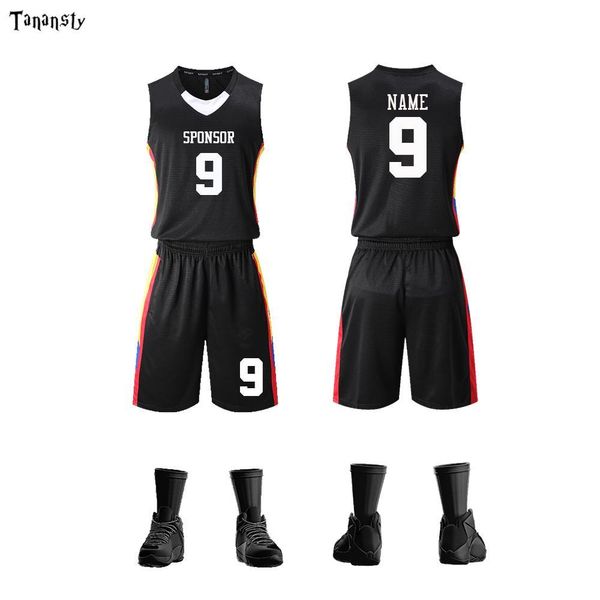 college wear new basketball youth jerseys adults team uniform printed suits customize name logo sports sleeveless shirt for women shorts set, Black;red
college wear new basketball youth jerseys adults team uniform printed suits customize name logo sports sleeveless shirt for women shorts set, Black;red