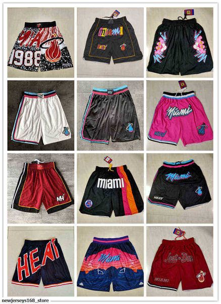 miami''heat''men retro basketball''nba''shorts pocket 01, Black