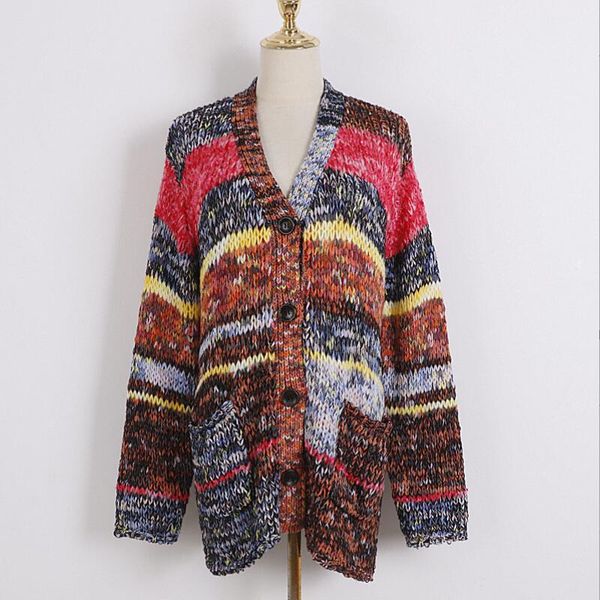 autumn winter sweater women fashion long sleeve v collar knitted cardigan coat femme vintage gradient warm w302, White;black
autumn winter sweater women fashion long sleeve v collar knitted cardigan coat femme vintage gradient warm w302, White;black