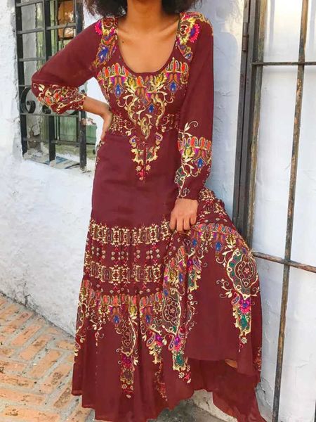 party dresses elegant women loose long sleeve beach dress vintage print casual maxi dress summer round neck slim streetwear long dress vesti, White;black
party dresses elegant women loose long sleeve beach dress vintage print casual maxi dress summer round neck slim streetwear long dress vesti, White;black