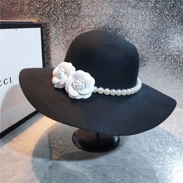 2022 new camellia designer wool caps wide brim hats fashion women accessories, Blue;gray
2022 new camellia designer wool caps wide brim hats fashion women accessories, Blue;gray