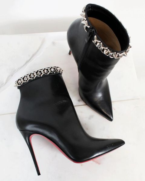 women ankle boots black calf leathers heel height reds sole stiletto heels booty chain 100 black leather pop ankle-boots pointed studs luxur
women ankle boots black calf leathers heel height reds sole stiletto heels booty chain 100 black leather pop ankle-boots pointed studs luxur