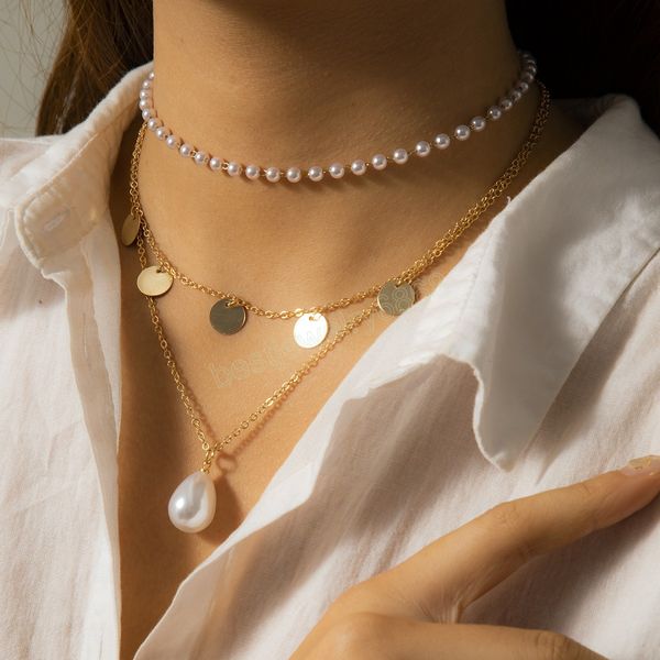 vintage sequin imitation pearl water drop pendant necklace women's multilayer sweet beaded necklaces girls fashion jewelry, Silver
vintage sequin imitation pearl water drop pendant necklace women's multilayer sweet beaded necklaces girls fashion jewelry, Silver