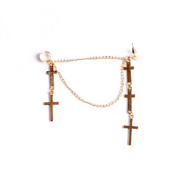 punk men women charm earrings clip cross tassel chain ear wrap cuff stud earring hipster piercing ear accessories, Golden
punk men women charm earrings clip cross tassel chain ear wrap cuff stud earring hipster piercing ear accessories, Golden