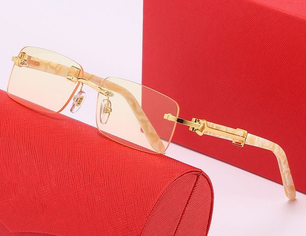 man glasses designer sunglasses women fashion frameless rectangle coating buffalo horn sunglass uv400 eyeglass plank mens eyewear business l, White;black
man glasses designer sunglasses women fashion frameless rectangle coating buffalo horn sunglass uv400 eyeglass plank mens eyewear business l, White;black